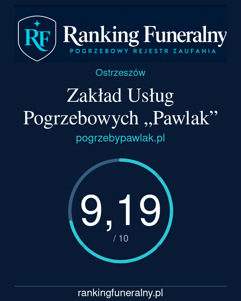 Zakład Usług Pogrzebowych „Pawlak” - badge pionowy