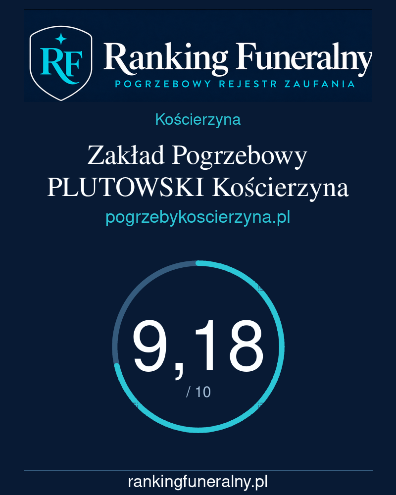 Zakład Pogrzebowy PLUTOWSKI Kościerzyna - badge pionowy