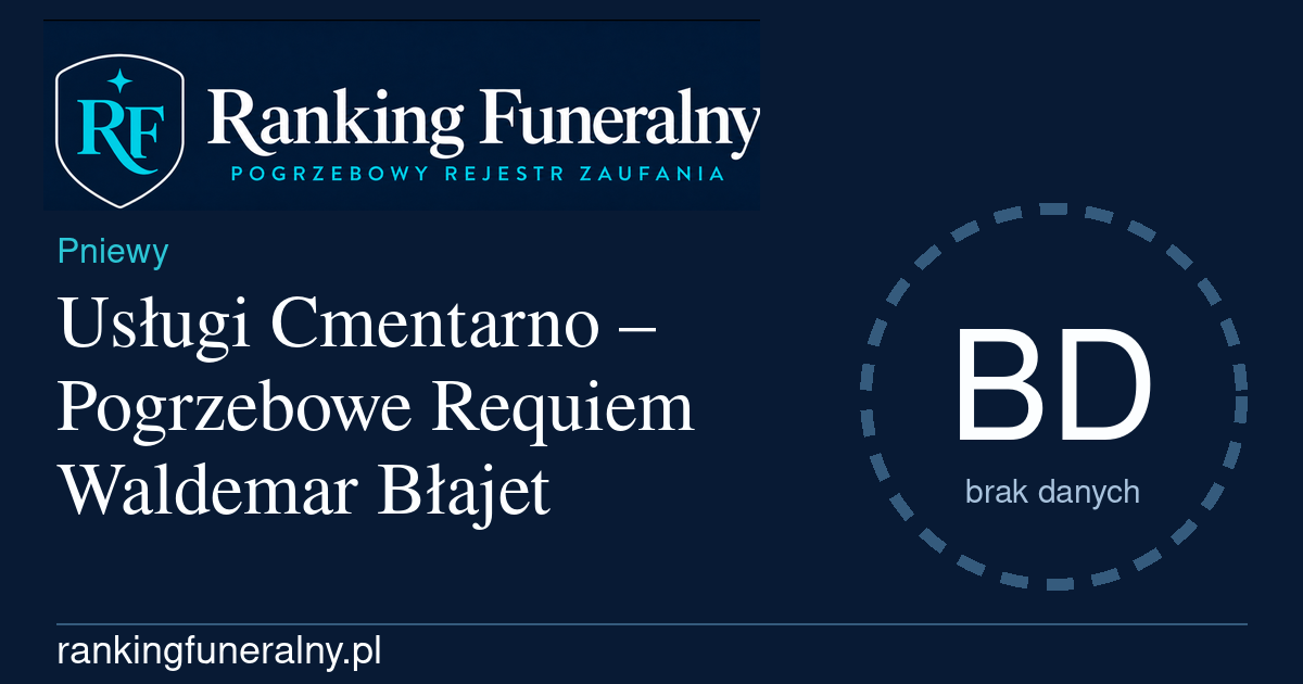 Usługi Cmentarno – Pogrzebowe Requiem Waldemar Błajet - badge poziomy