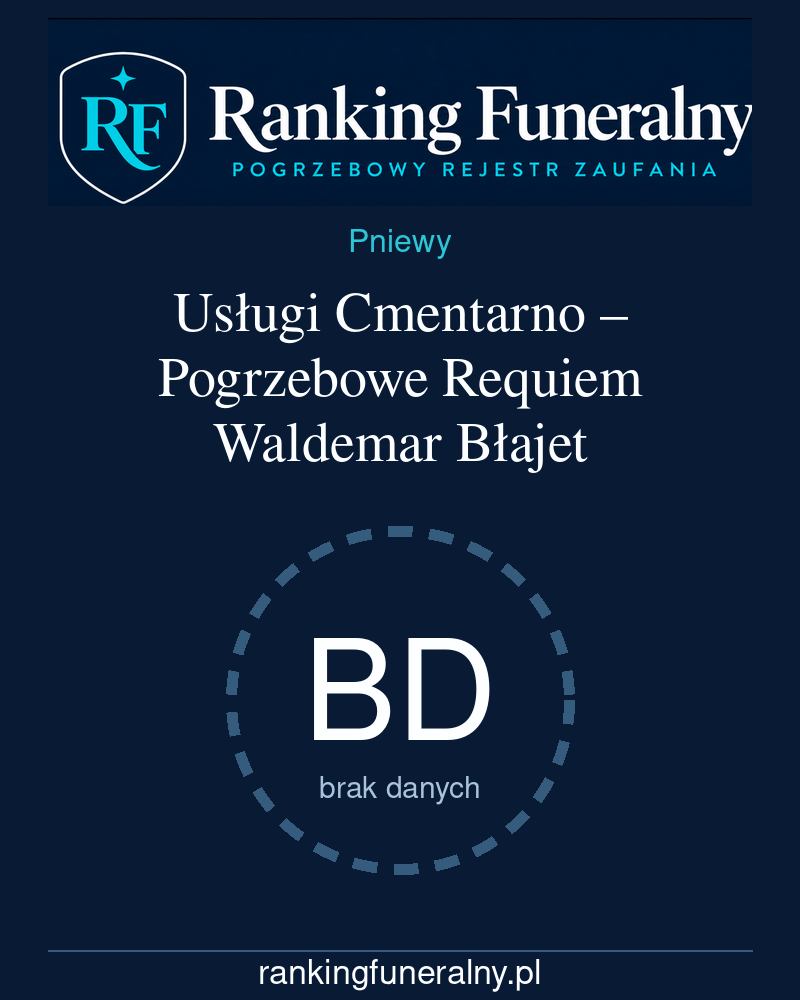 Usługi Cmentarno – Pogrzebowe Requiem Waldemar Błajet - badge pionowy