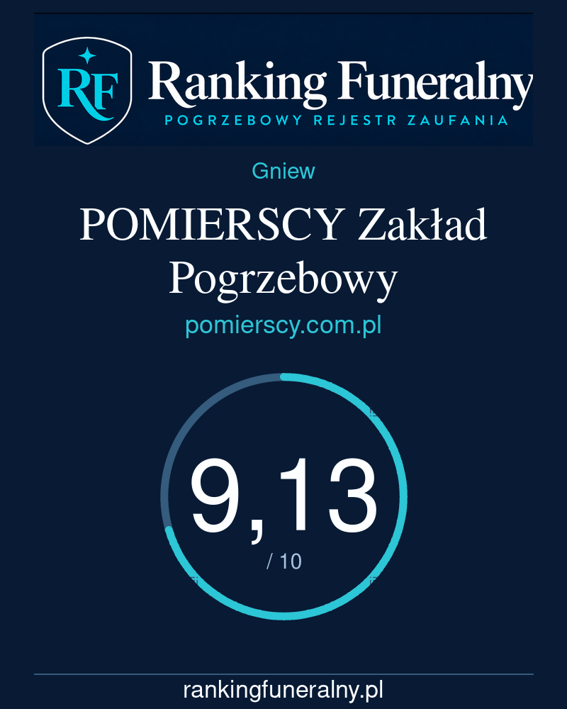 POMIERSCY Zakład Pogrzebowy - badge pionowy