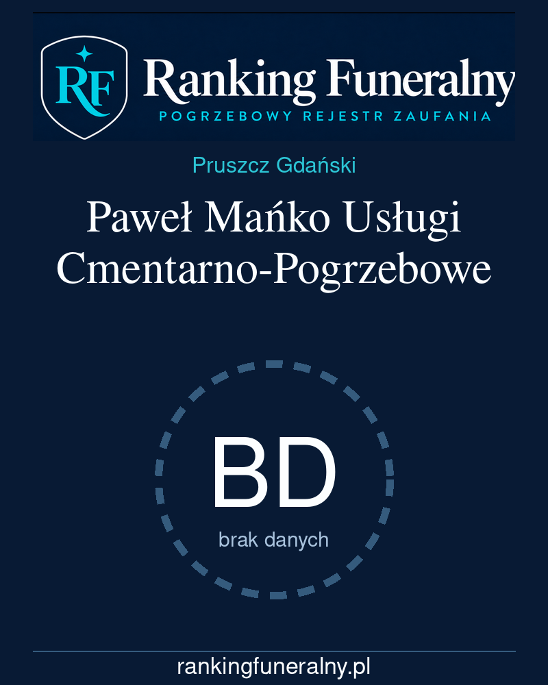 Paweł Mańko Usługi Cmentarno-Pogrzebowe - badge pionowy