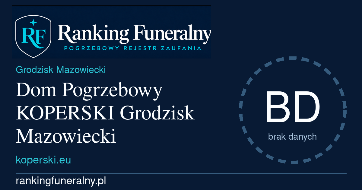 Dom Pogrzebowy KOPERSKI Grodzisk Mazowiecki - badge poziomy