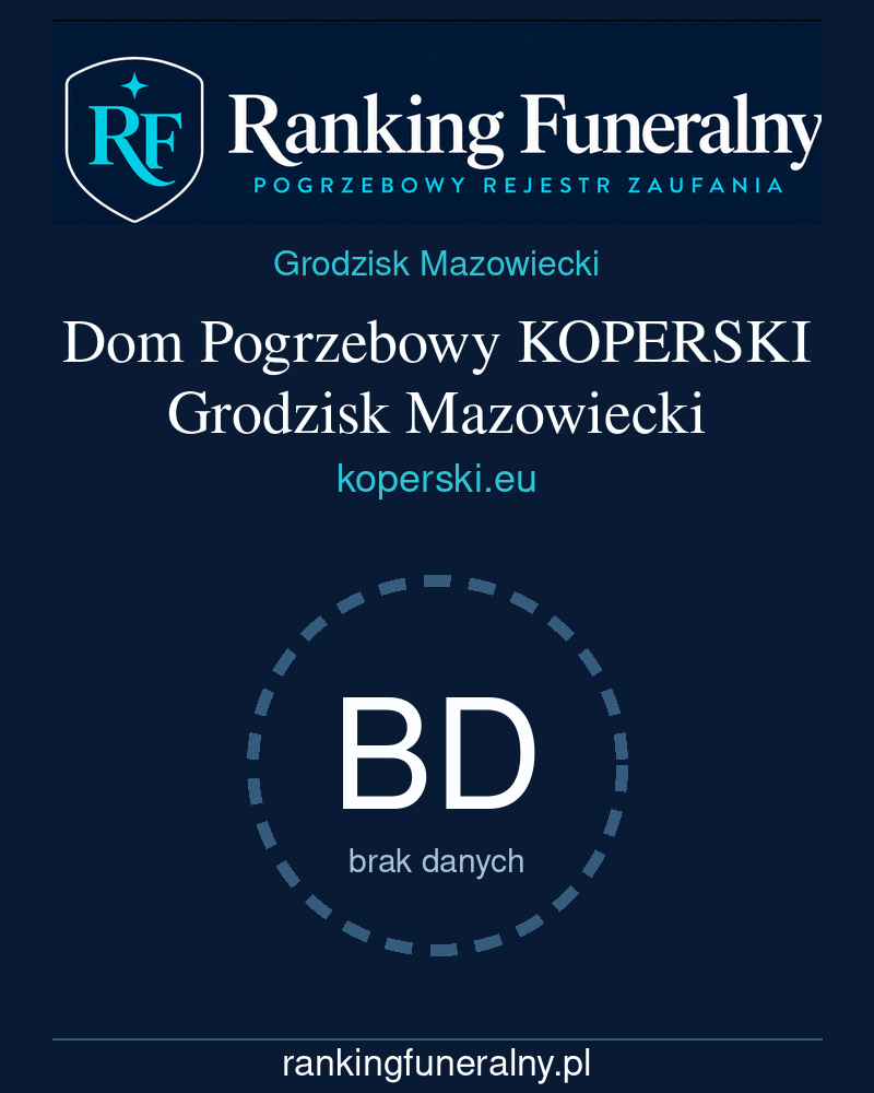 Dom Pogrzebowy KOPERSKI Grodzisk Mazowiecki - badge pionowy