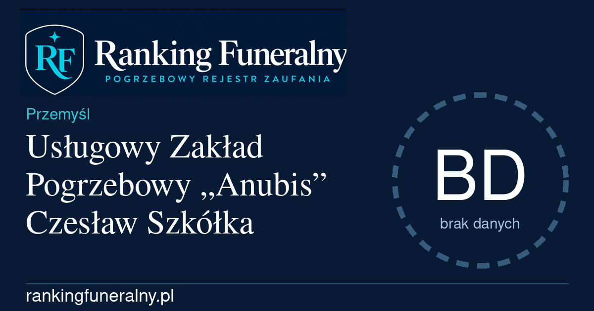 Usługowy Zakład Pogrzebowy „Anubis” Czesław Szkółka - badge poziomy