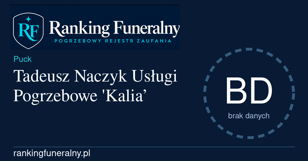 Tadeusz Naczyk Usługi Pogrzebowe 'Kalia’ - badge poziomy