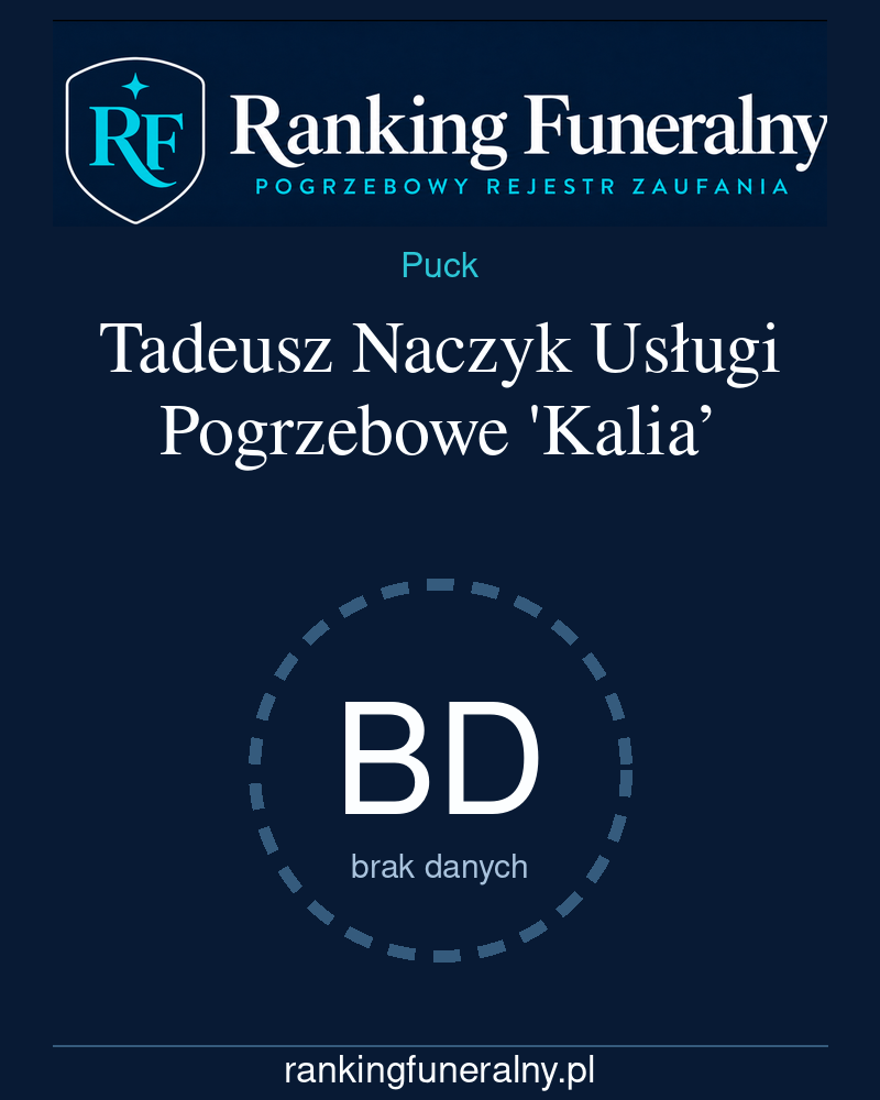 Tadeusz Naczyk Usługi Pogrzebowe 'Kalia’ - badge pionowy