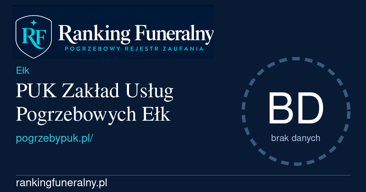PUK Zakład Usług Pogrzebowych Ełk - badge poziomy