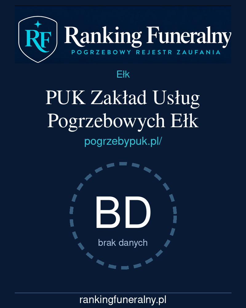 PUK Zakład Usług Pogrzebowych Ełk - badge pionowy
