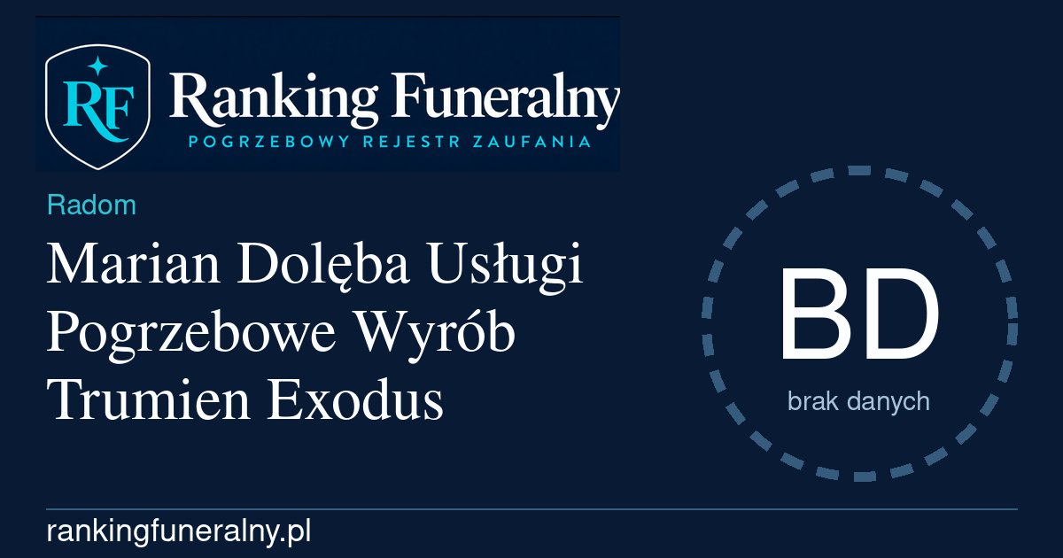 Marian Dolęba Usługi Pogrzebowe Wyrób Trumien Exodus - badge poziomy