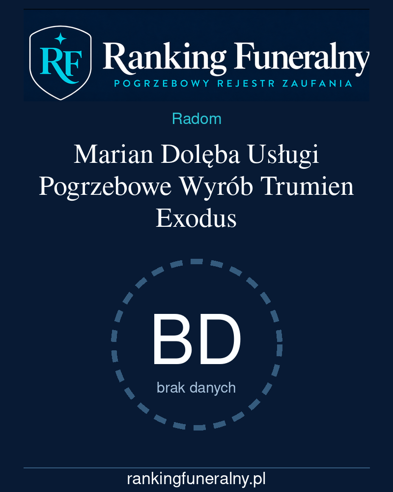 Marian Dolęba Usługi Pogrzebowe Wyrób Trumien Exodus - badge pionowy