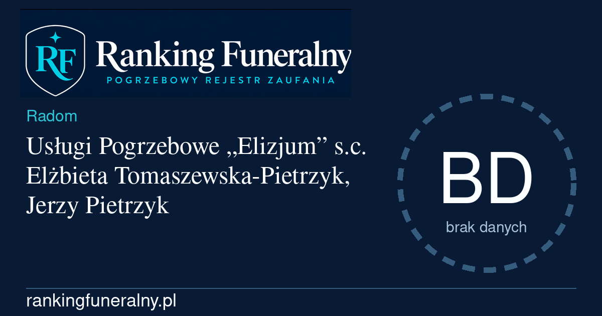 Usługi Pogrzebowe „Elizjum” s.c. Elżbieta Tomaszewska-Pietrzyk, Jerzy Pietrzyk - badge poziomy