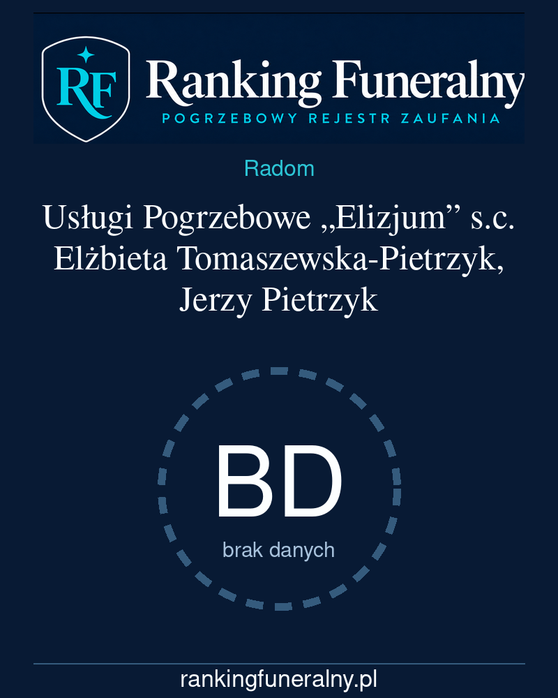 Usługi Pogrzebowe „Elizjum” s.c. Elżbieta Tomaszewska-Pietrzyk, Jerzy Pietrzyk - badge pionowy