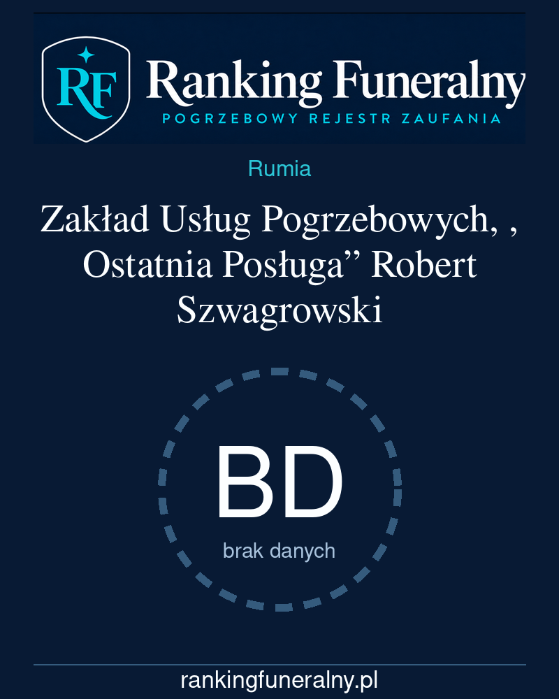 Zakład Usług Pogrzebowych, , Ostatnia Posługa” Robert Szwagrowski - badge pionowy