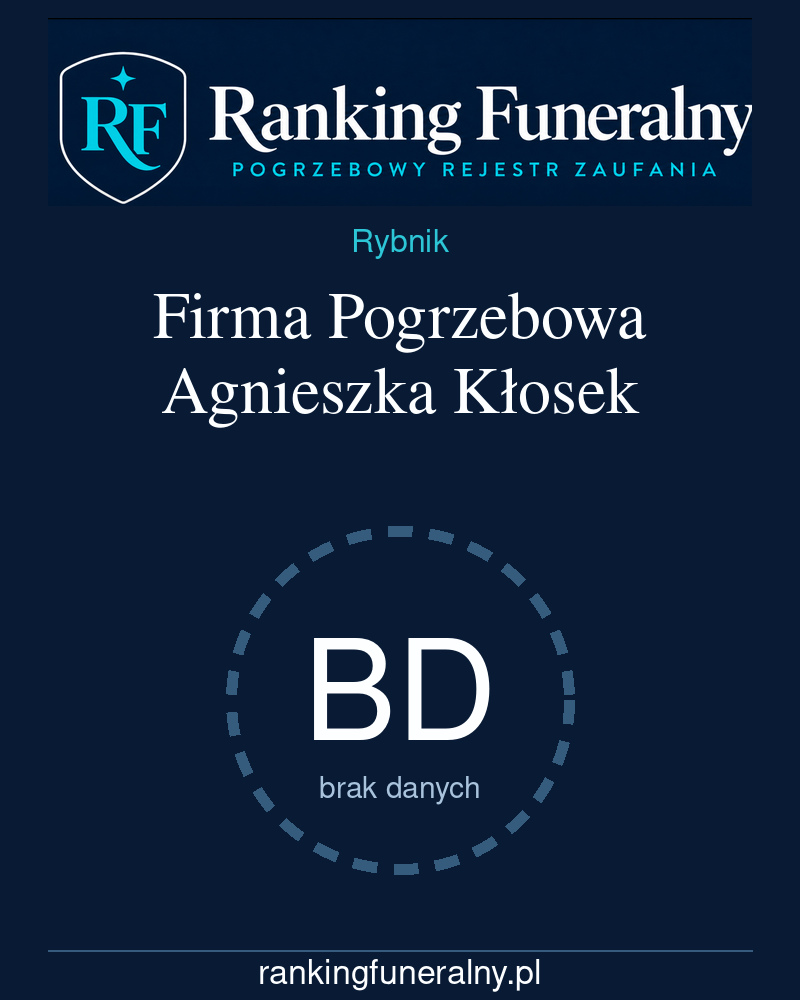 Firma Pogrzebowa Agnieszka Kłosek - badge pionowy
