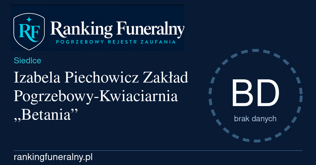 Izabela Piechowicz Zakład Pogrzebowy-Kwiaciarnia „Betania” - badge poziomy