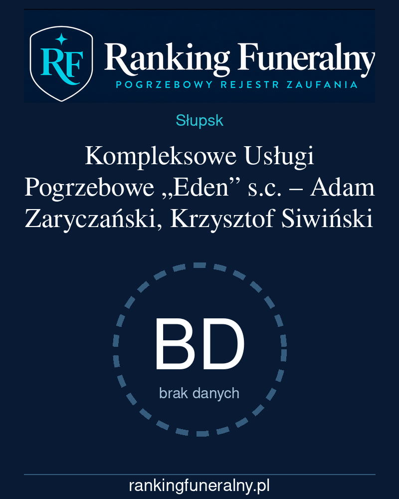 Kompleksowe Usługi Pogrzebowe „Eden” s.c. – Adam Zaryczański, Krzysztof Siwiński - badge pionowy