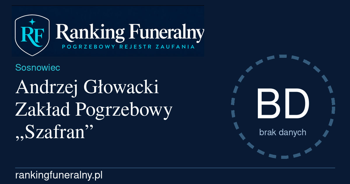 Andrzej Głowacki Zakład Pogrzebowy „Szafran” - badge poziomy