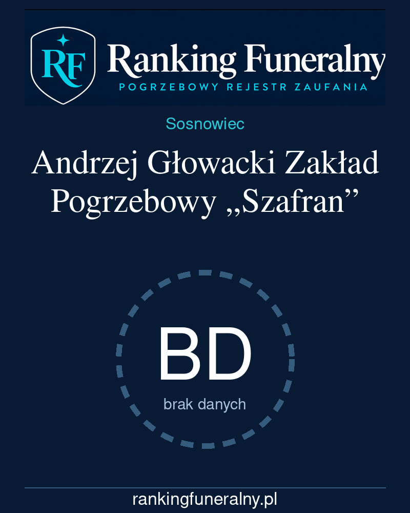 Andrzej Głowacki Zakład Pogrzebowy „Szafran” - badge pionowy