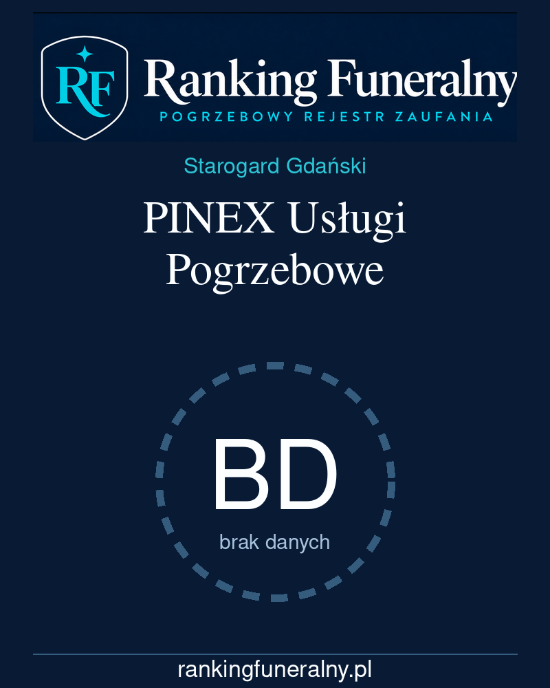 PINEX Usługi Pogrzebowe - badge pionowy