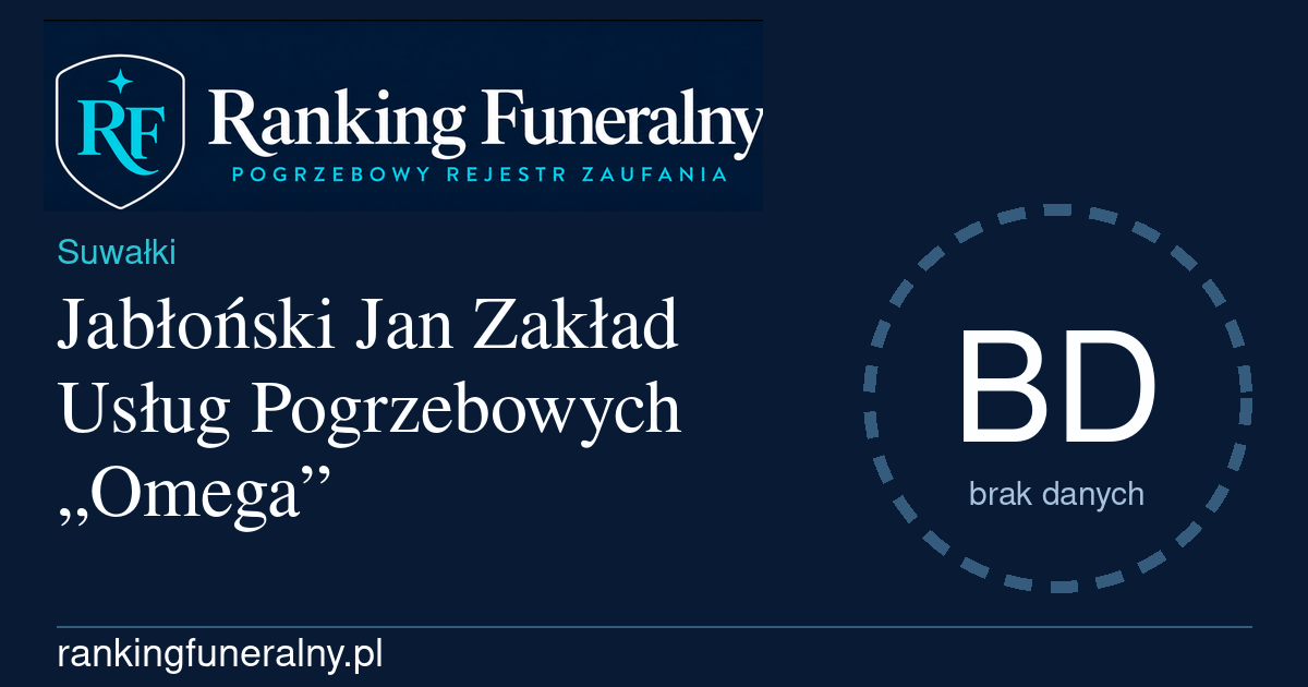 Jabłoński Jan Zakład Usług Pogrzebowych „Omega” - badge poziomy