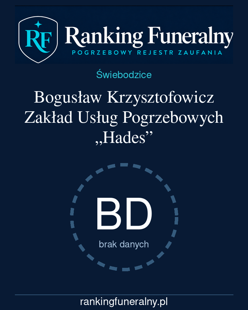 Bogusław Krzysztofowicz Zakład Usług Pogrzebowych „Hades” - badge pionowy