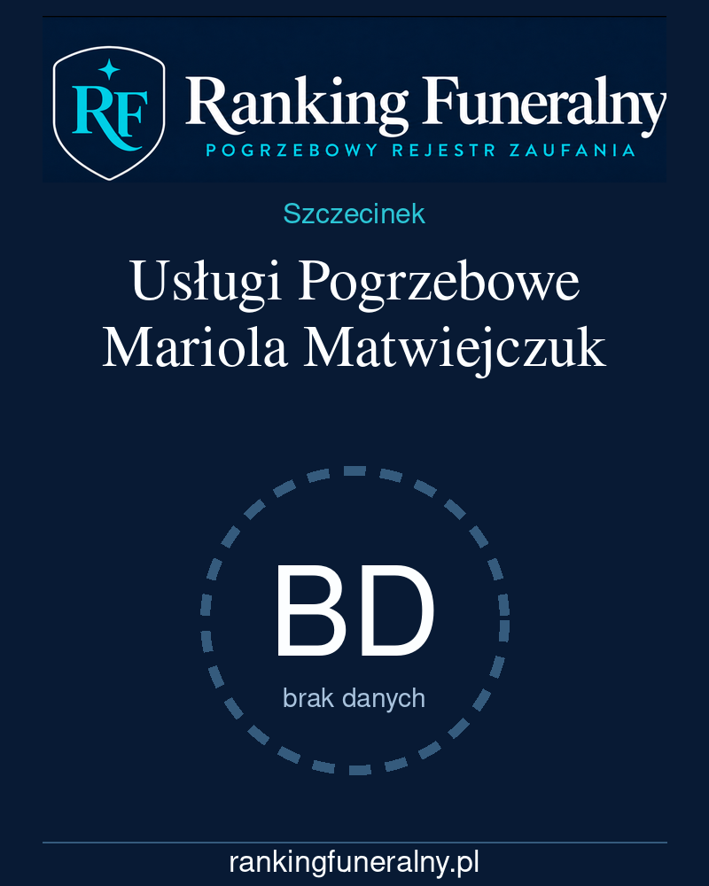 Usługi Pogrzebowe Mariola Matwiejczuk - badge pionowy