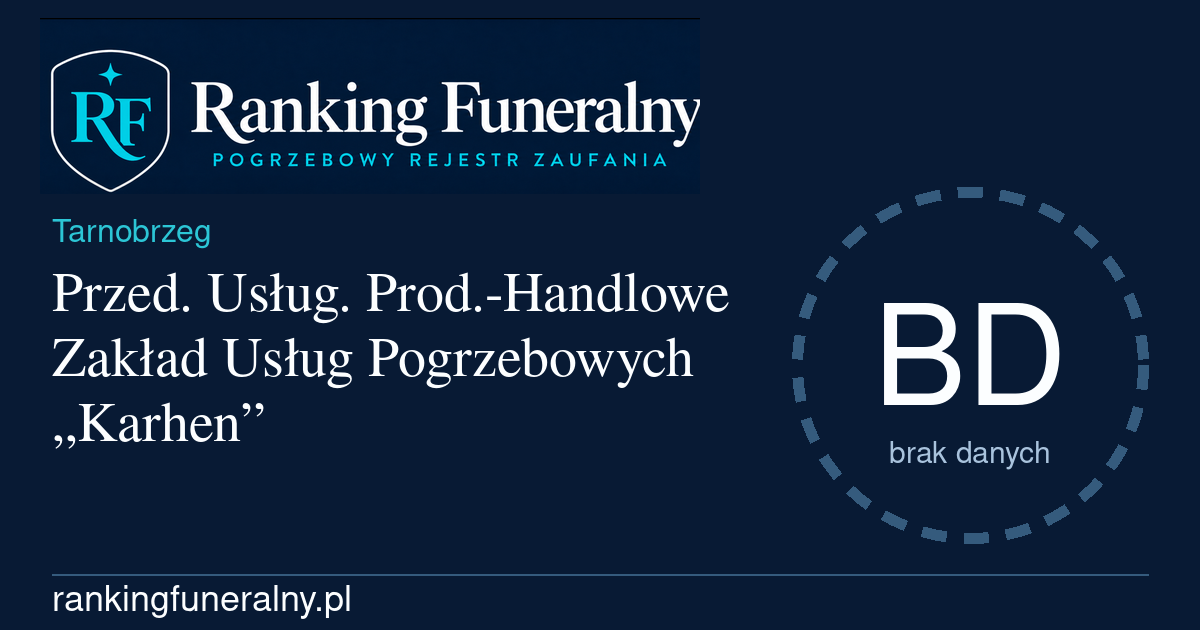 Przed. Usług. Prod.-Handlowe Zakład Usług Pogrzebowych „Karhen” - badge poziomy