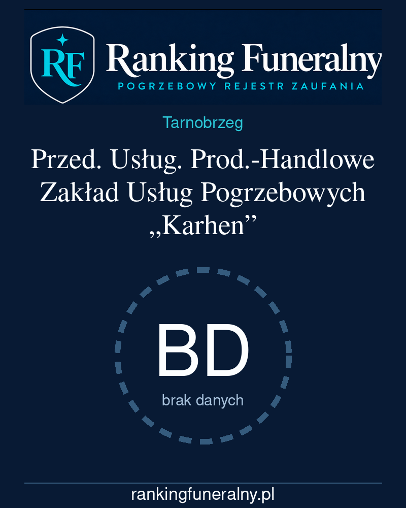 Przed. Usług. Prod.-Handlowe Zakład Usług Pogrzebowych „Karhen” - badge pionowy