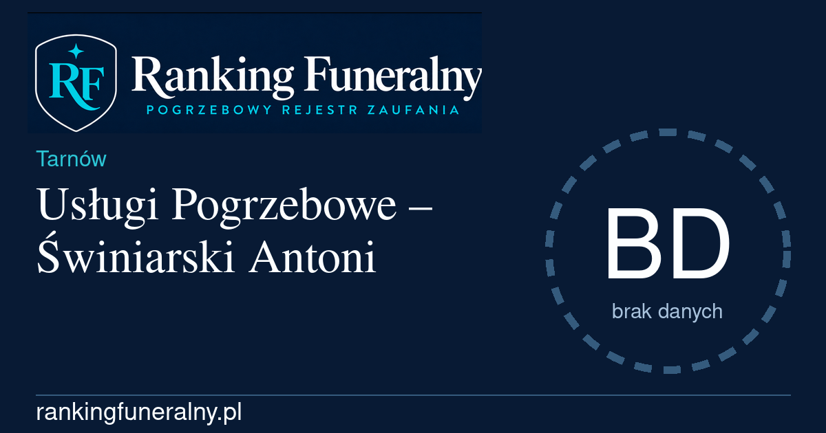 Usługi Pogrzebowe – Świniarski Antoni - badge poziomy