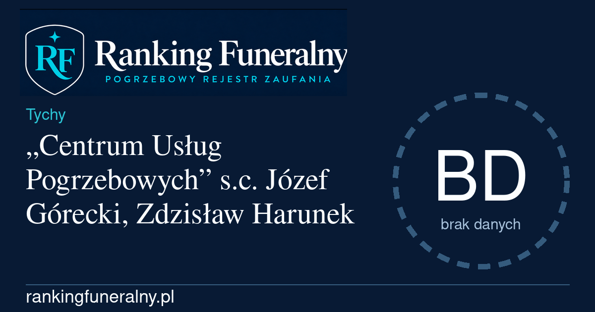 „Centrum Usług Pogrzebowych” s.c. Józef Górecki, Zdzisław Harunek - badge poziomy