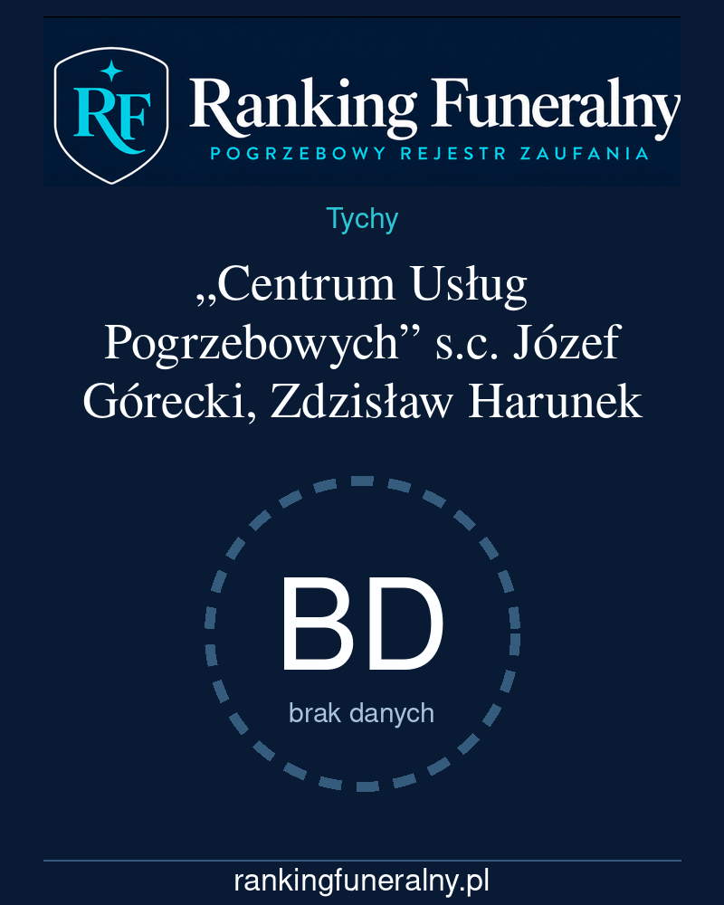 „Centrum Usług Pogrzebowych” s.c. Józef Górecki, Zdzisław Harunek - badge pionowy