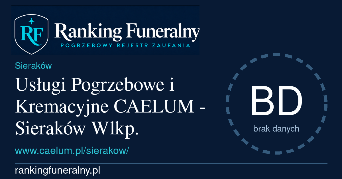 Usługi Pogrzebowe i Kremacyjne CAELUM - Sieraków Wlkp. - badge poziomy