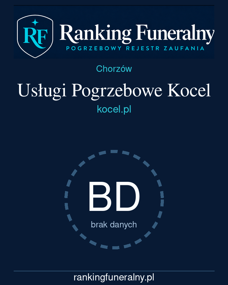 Usługi Pogrzebowe Kocel - badge pionowy