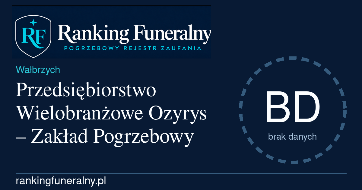 Przedsiębiorstwo Wielobranżowe Ozyrys – Zakład Pogrzebowy - badge poziomy