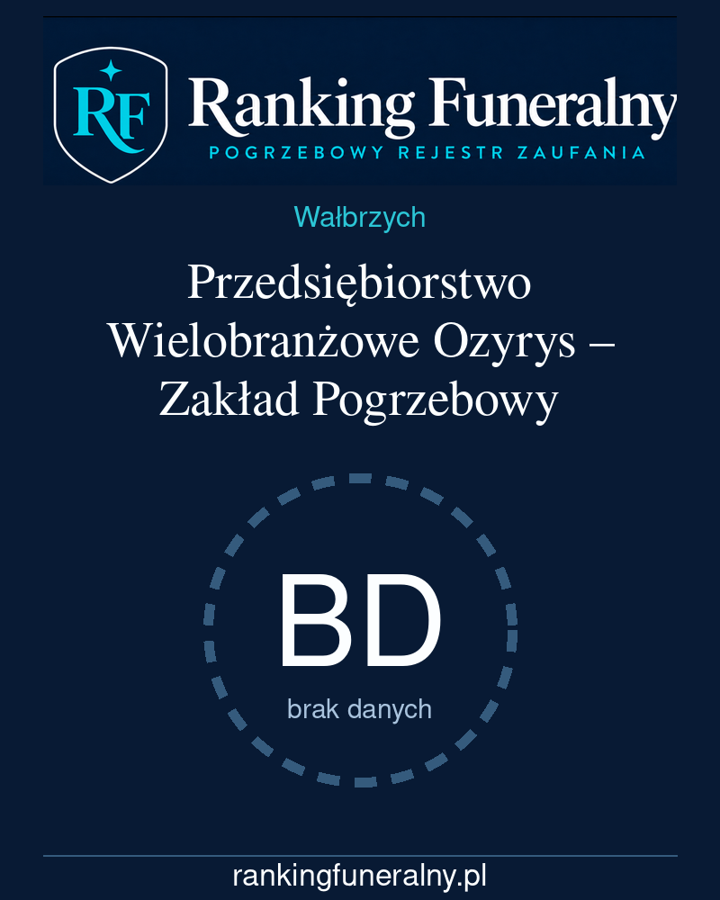 Przedsiębiorstwo Wielobranżowe Ozyrys – Zakład Pogrzebowy - badge pionowy