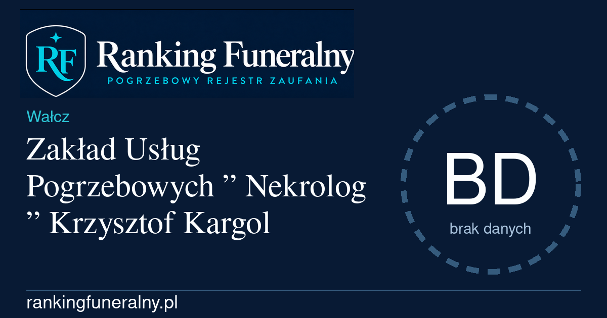 Zakład Usług Pogrzebowych ” Nekrolog ” Krzysztof Kargol - badge poziomy