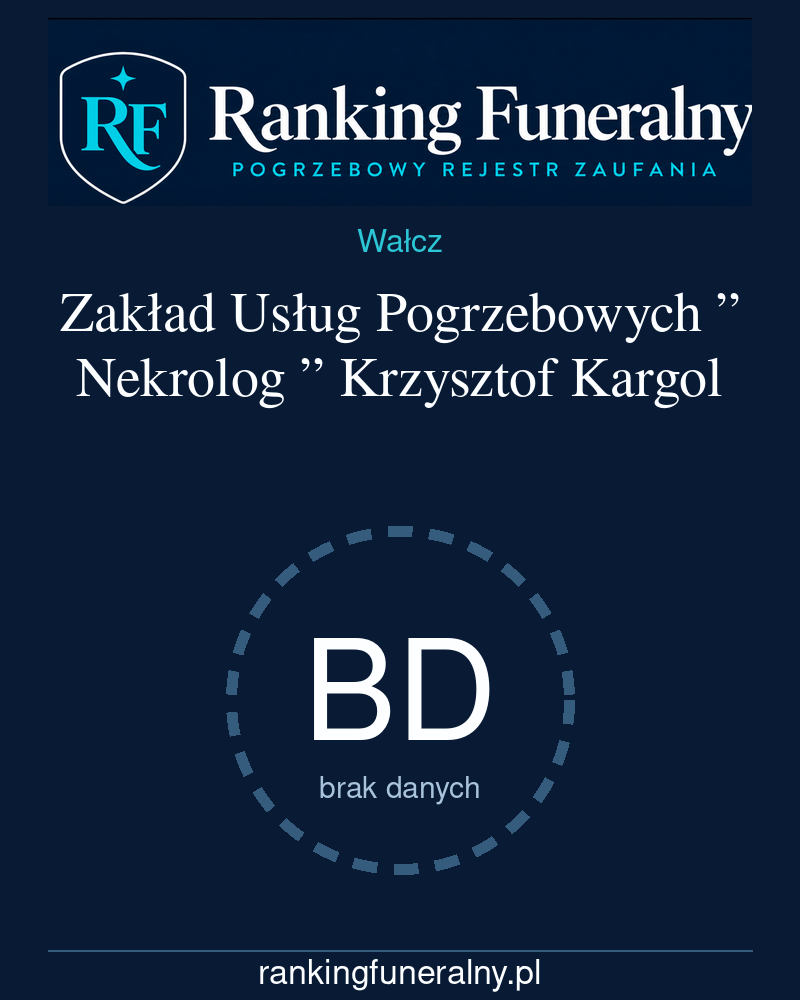Zakład Usług Pogrzebowych ” Nekrolog ” Krzysztof Kargol - badge pionowy