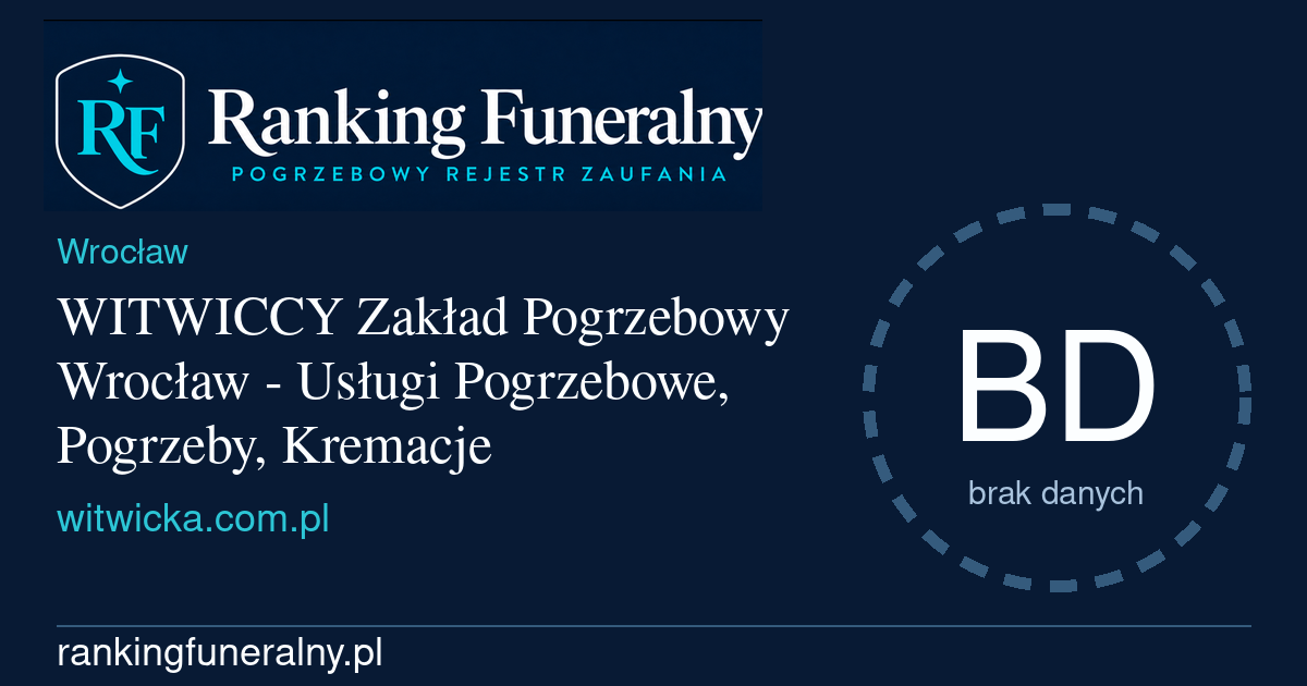 WITWICCY Zakład Pogrzebowy Wrocław - Usługi Pogrzebowe, Pogrzeby, Kremacje - badge poziomy