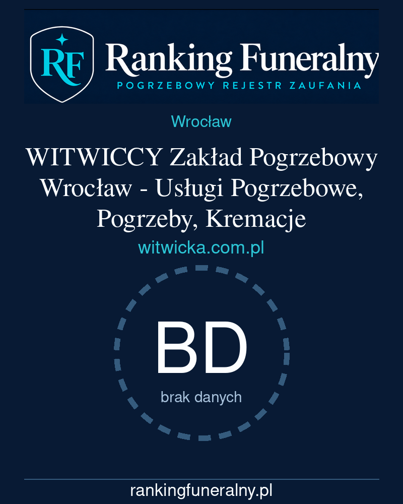 WITWICCY Zakład Pogrzebowy Wrocław - Usługi Pogrzebowe, Pogrzeby, Kremacje - badge pionowy