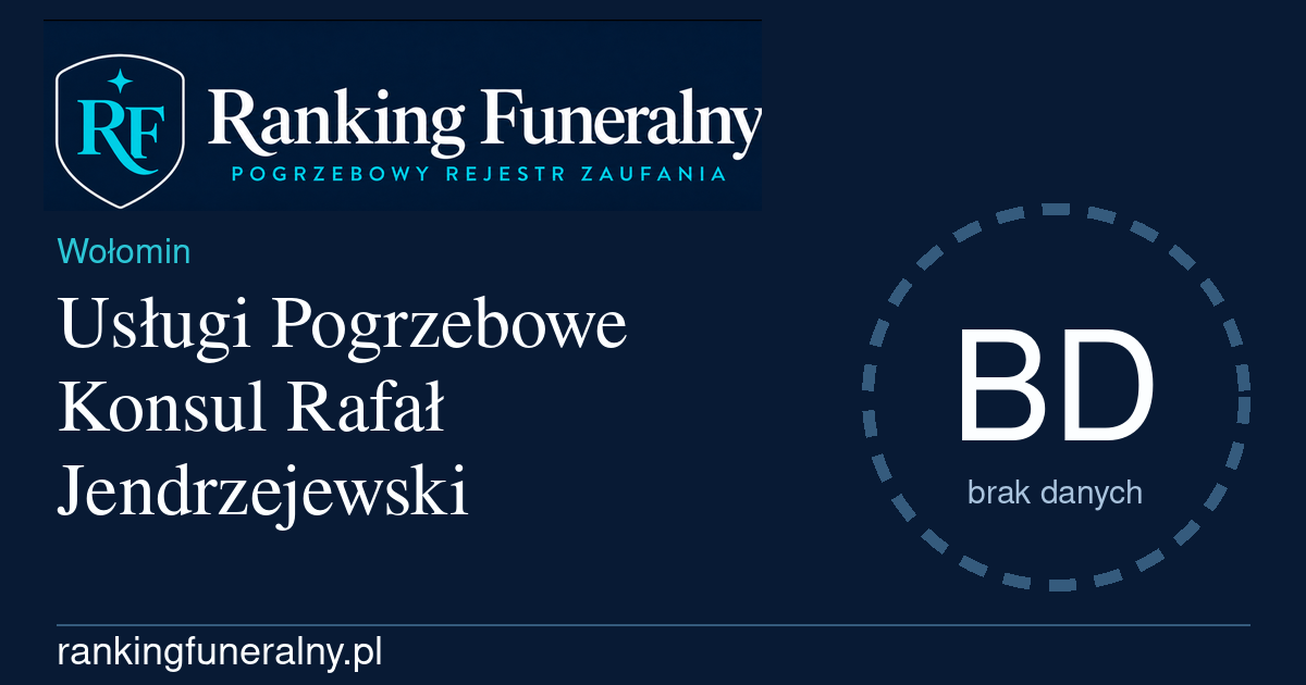 Usługi Pogrzebowe Konsul Rafał Jendrzejewski - badge poziomy
