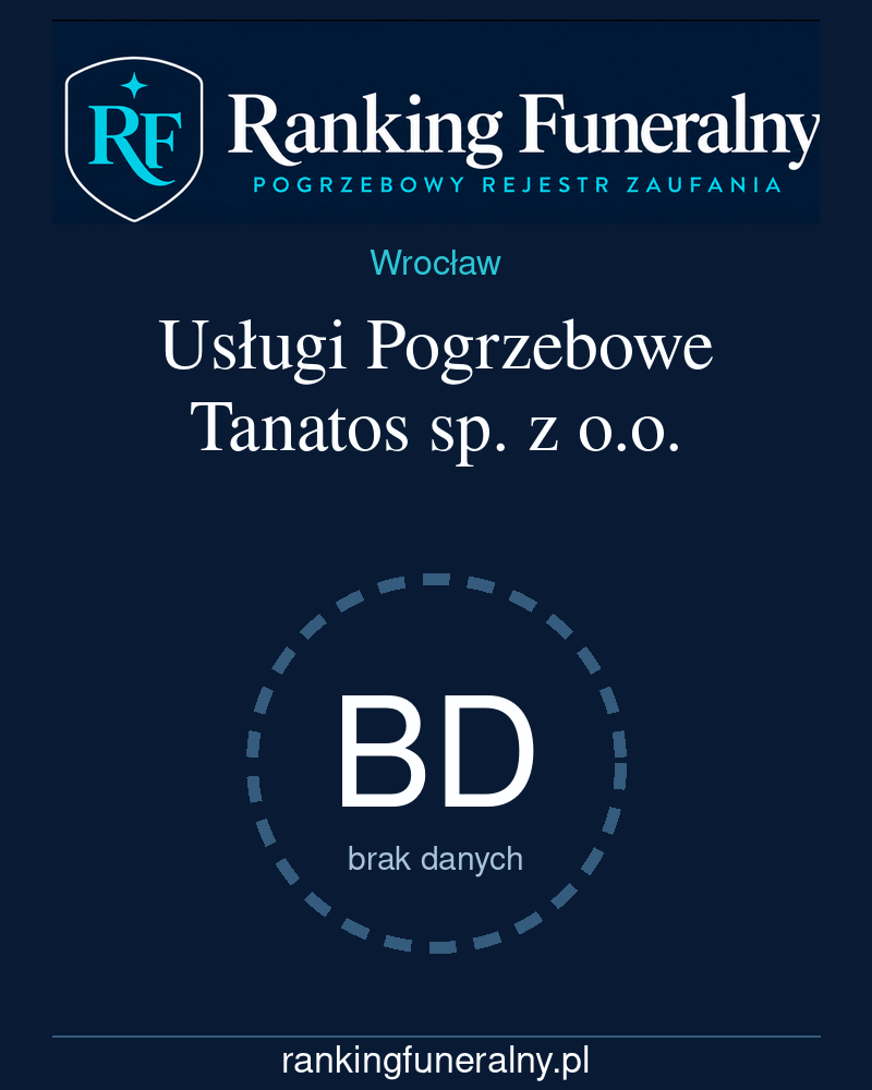 Usługi Pogrzebowe Tanatos sp. z o.o. - badge pionowy
