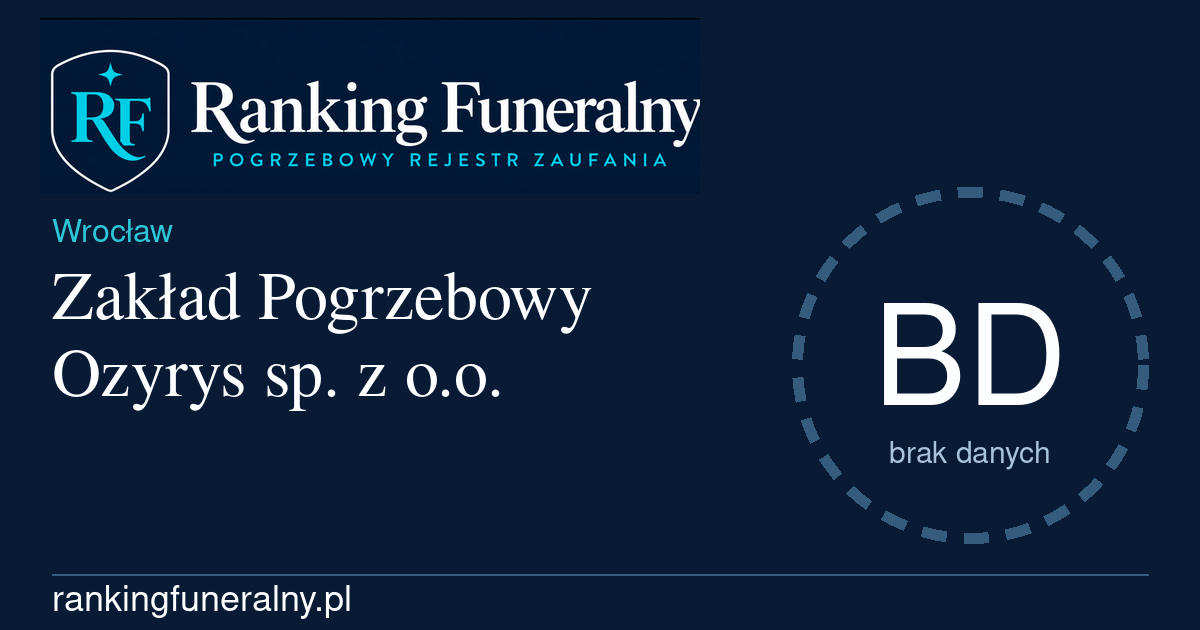 Zakład Pogrzebowy Ozyrys sp. z o.o. - badge poziomy