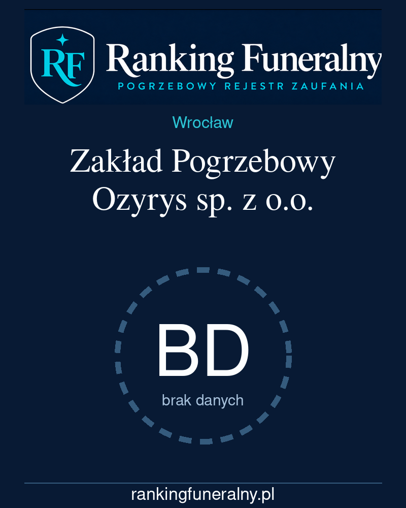 Zakład Pogrzebowy Ozyrys sp. z o.o. - badge pionowy