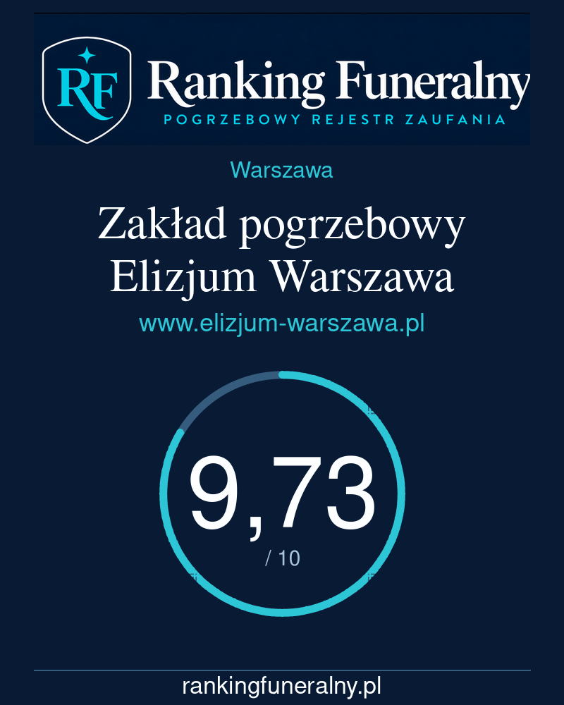 Zakład pogrzebowy Elizjum Warszawa - badge pionowy
