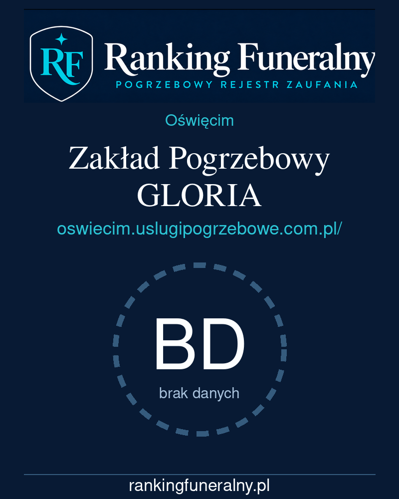 Zakład Pogrzebowy GLORIA - badge pionowy