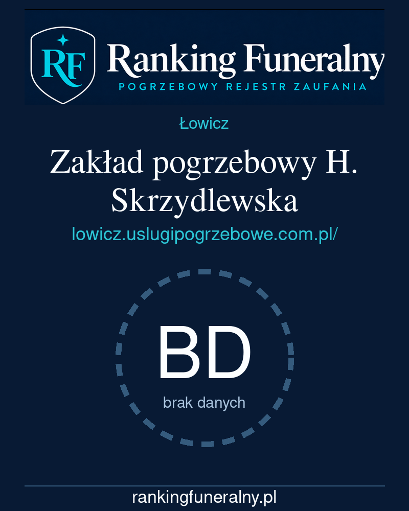 Zakład pogrzebowy H. Skrzydlewska - badge pionowy