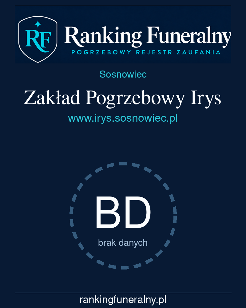 Zakład Pogrzebowy Irys - badge pionowy