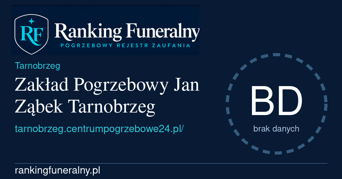 Zakład Pogrzebowy Jan Ząbek Tarnobrzeg - badge poziomy