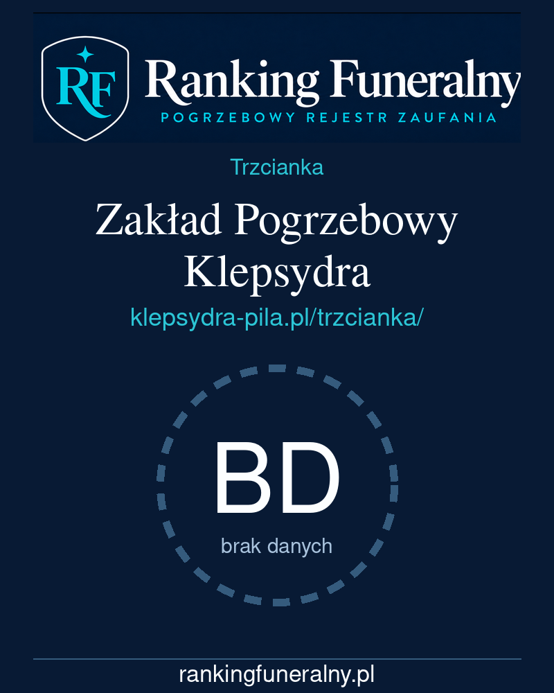 Zakład Pogrzebowy Klepsydra - badge pionowy
